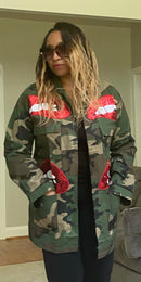 Sequin Lip Camouflage Camo Jacket