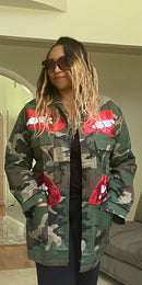 Sequin Lip Camouflage Camo Jacket